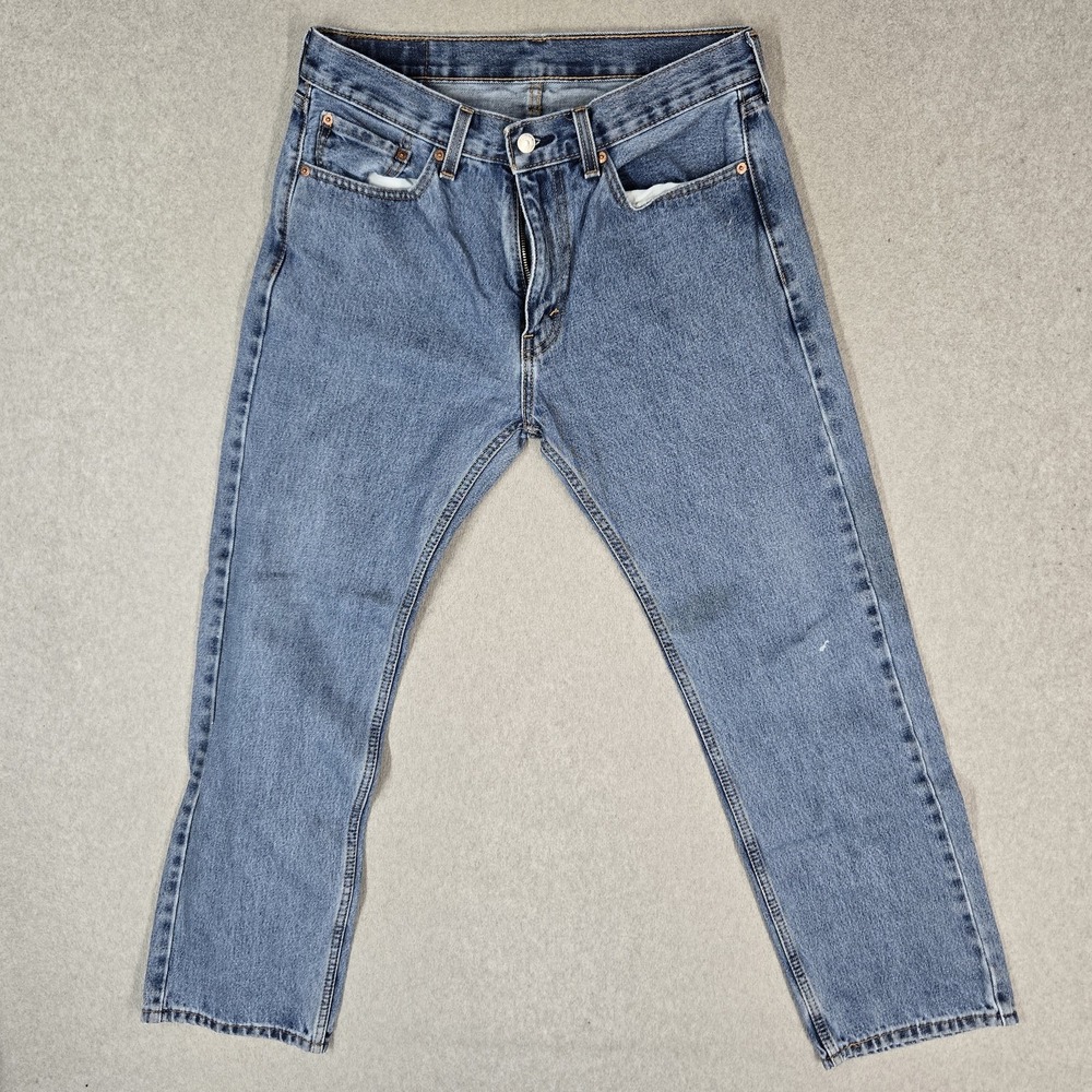 Levi's 505 Men Jeans 32X30 Blue Denim Regular Fit Straight Leg  29" Inseam READ